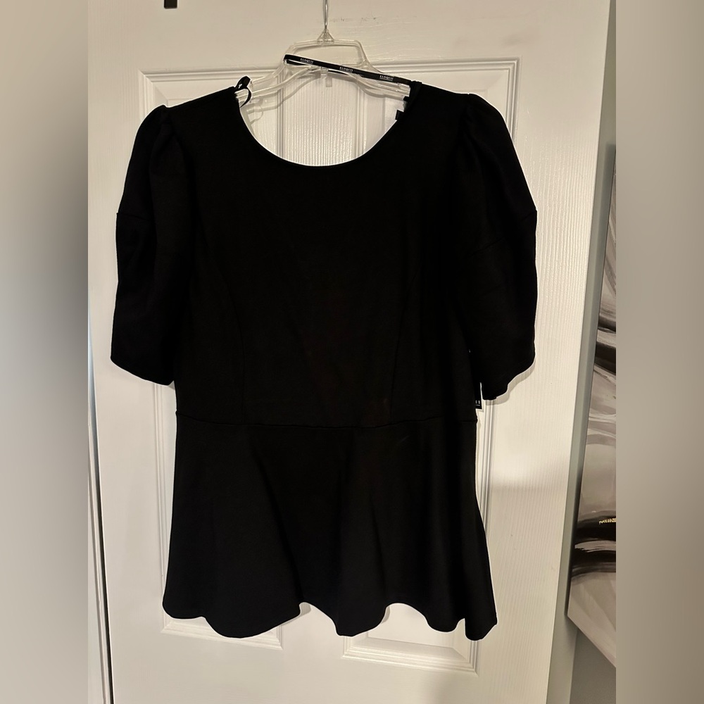 Flare Sleeve Peplum Top
